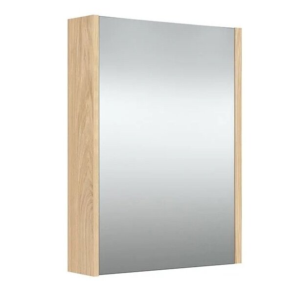 RB šviesaus ąžuolo spalvos veidrodinė spintelė su lentynomis (dydžių pasirinkimas) 8