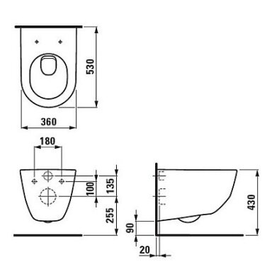 Laufen Pro New Rimless juodas pakabinamas klozetas su plonu lėtaeigiu dangčiu Laufen Pro New Rimless juodas pakabinamas klozetas su plonu lėtaeigiu dangčiu