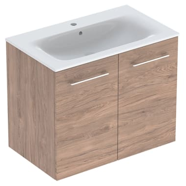 Geberit Selnova Square plonos konstrukcijos baldinio praustuvo rinkinys su apatine spintele, dviejų durų, 80cm, pasirenkama spalva 8 Geberit Selnova Square plonos konstrukcijos baldinio praustuvo rinkinys su apatine spintele, dviejų durų, 80cm, pasirenkama spalva 8
