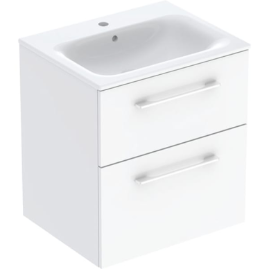 Geberit Selnova Square plonos konstrukcijos baldinio praustuvo rinkinys su apatine spintele, dviejų stalčių, 60cm, spalvų pasirinkimas 5 Geberit Selnova Square plonos konstrukcijos baldinio praustuvo rinkinys su apatine spintele, dviejų stalčių, 60cm, spalvų pasirinkimas 5