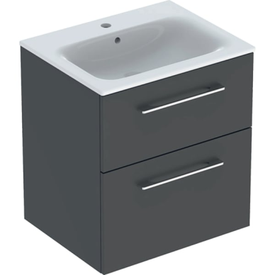 Geberit Selnova Square plonos konstrukcijos baldinio praustuvo rinkinys su apatine spintele, dviejų stalčių, 60cm, spalvų pasirinkimas 6 Geberit Selnova Square plonos konstrukcijos baldinio praustuvo rinkinys su apatine spintele, dviejų stalčių, 60cm, spalvų pasirinkimas 6