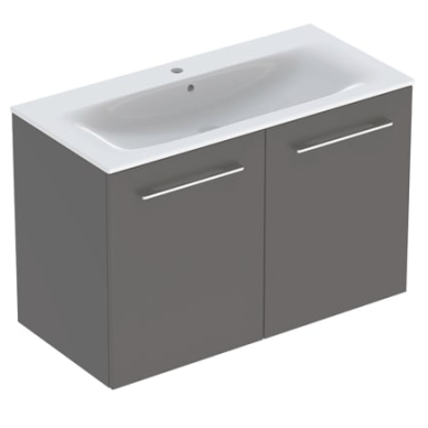 Geberit Selnova Square plonos konstrukcijos baldinio praustuvo rinkinys su apatine spintele, dviejų durų, 100cm, pasirenkama spalva 6 Geberit Selnova Square plonos konstrukcijos baldinio praustuvo rinkinys su apatine spintele, dviejų durų, 100cm, pasirenkama spalva 6