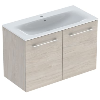 Geberit Selnova Square plonos konstrukcijos baldinio praustuvo rinkinys su apatine spintele, dviejų durų, 100cm, pasirenkama spalva 8