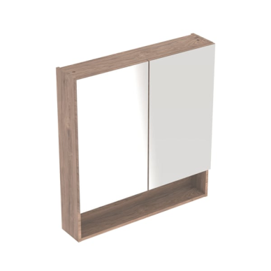 Geberit Selnova Square veidrodinė spintelė su dvejomis durelėmis ir dvejomis stiklinėmis lentynomis, 60x85cm, spalvų pasirinkimas 8