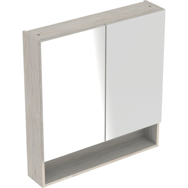 Geberit Selnova Square veidrodinė spintelė su dvejomis durelėmis ir dvejomis stiklinėmis lentynomis, 60x85cm, spalvų pasirinkimas 9