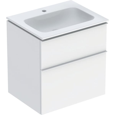 Geberit iCon baldinio praustuvo plonos konstrukcijos rinkinys, su spintele, dviem stalčiais ir praustuvo jungtimi 60cm, pasirenkama spalva 6