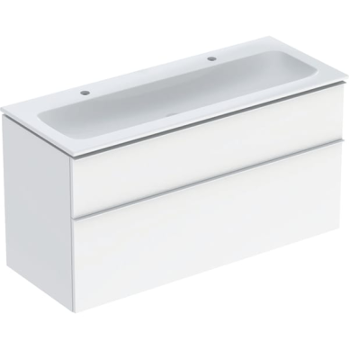 Geberit iCon baldinio praustuvo plonos konstrukcijos rinkinys, su spintele, dviem stalčiais ir praustuvo jungtimi, 120cm, pasirenkama spalva 5