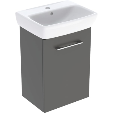 Geberit Selnova Square praustuvo mažiems vonios kambariams rinkinys su spintele, vienerių durų, 45cm, spalvų pasirinkimas 6 Geberit Selnova Square praustuvo mažiems vonios kambariams rinkinys su spintele, vienerių durų, 45cm, spalvų pasirinkimas 6