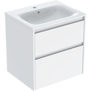 Geberit Selnova Square plonos konstrukcijos baldinio praustuvo rinkinys su apatine spintele, dviejų stalčių, 60cm, pasirenkama spalva 5