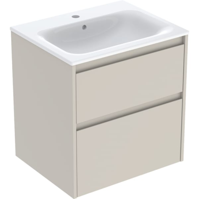 Geberit Selnova Square plonos konstrukcijos baldinio praustuvo rinkinys su apatine spintele, dviejų stalčių, 60cm, pasirenkama spalva 8