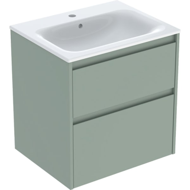Geberit Selnova Square plonos konstrukcijos baldinio praustuvo rinkinys su apatine spintele, dviejų stalčių, 60cm, pasirenkama spalva 9