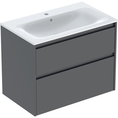 Geberit Selnova Square plonos konstrukcijos baldinio praustuvo rinkinys su apatine spintele, dviejų stalčių, 80cm, pasirenkama spalva 5 Geberit Selnova Square plonos konstrukcijos baldinio praustuvo rinkinys su apatine spintele, dviejų stalčių, 80cm, pasirenkama spalva 5