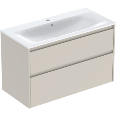 Geberit Selnova Square plonos konstrukcijos baldinio praustuvo rinkinys su apatine spintele, dviejų stalčių, 100cm, pasirenkama spalva 8 Geberit Selnova Square plonos konstrukcijos baldinio praustuvo rinkinys su apatine spintele, dviejų stalčių, 100cm, pasirenkama spalva 8