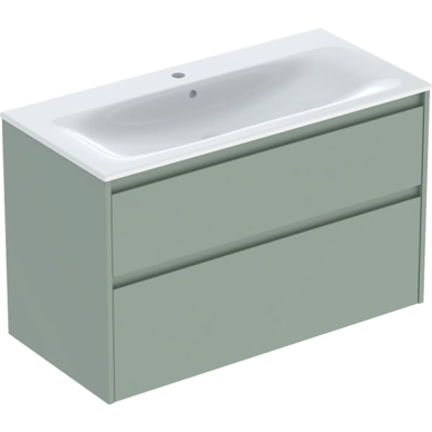 Geberit Selnova Square plonos konstrukcijos baldinio praustuvo rinkinys su apatine spintele, dviejų stalčių, 100cm, pasirenkama spalva 9 Geberit Selnova Square plonos konstrukcijos baldinio praustuvo rinkinys su apatine spintele, dviejų stalčių, 100cm, pasirenkama spalva 9