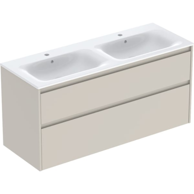 Geberit Selnova Square plonos konstrukcijos dvigubo baldinio praustuvo rinkinys su apatine spintele, dviejų stalčių, 130cm, pasirenkama spalva 8 Geberit Selnova Square plonos konstrukcijos dvigubo baldinio praustuvo rinkinys su apatine spintele, dviejų stalčių, 130cm, pasirenkama spalva 8