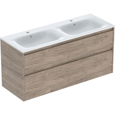Geberit Selnova Square plonos konstrukcijos dvigubo baldinio praustuvo rinkinys su apatine spintele, dviejų stalčių, 130cm, pasirenkama spalva 11 Geberit Selnova Square plonos konstrukcijos dvigubo baldinio praustuvo rinkinys su apatine spintele, dviejų stalčių, 130cm, pasirenkama spalva 11