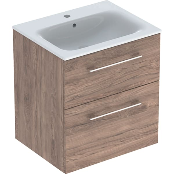 Geberit Selnova Square plonos konstrukcijos baldinio praustuvo rinkinys su apatine spintele, dviejų stalčių, 60cm, spalvų pasirinkimas 7 Geberit Selnova Square plonos konstrukcijos baldinio praustuvo rinkinys su apatine spintele, dviejų stalčių, 60cm, spalvų pasirinkimas 7