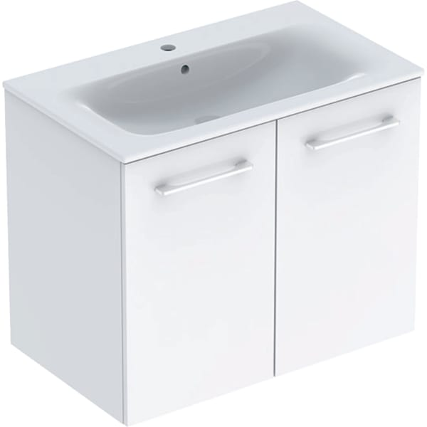 Geberit Selnova Square plonos konstrukcijos baldinio praustuvo rinkinys su apatine spintele, dviejų durų, 80cm, pasirenkama spalva 5