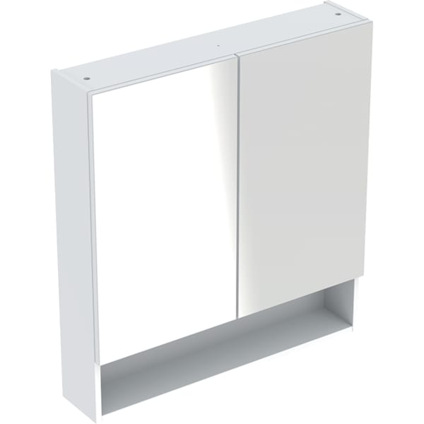 Geberit Selnova Square veidrodinė spintelė su dvejomis durelėmis ir dvejomis stiklinėmis lentynomis, 60x85cm, spalvų pasirinkimas 6