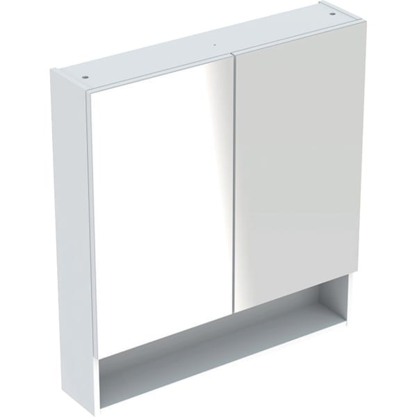 Geberit Selnova Square veidrodinė spintelė su dvejomis durelėmis ir dvejomis stiklinėmis lentynomis, 80x85cm, spalvų pasirinkimas 6