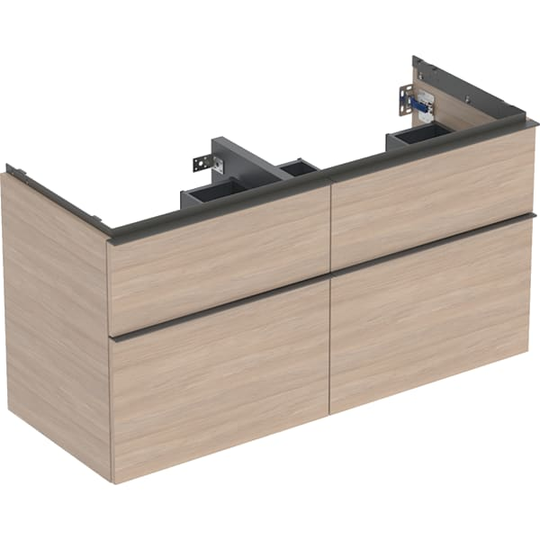 Geberit iCon spintelė dvigubam praustuvui, su keturiais stalčiais 120cm 9