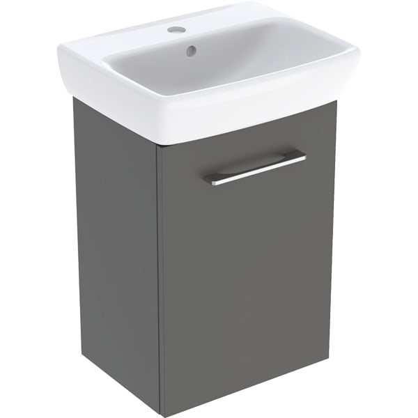 Geberit Selnova Square praustuvo mažiems vonios kambariams rinkinys su spintele, vienerių durų, 45cm, spalvų pasirinkimas 6 Geberit Selnova Square praustuvo mažiems vonios kambariams rinkinys su spintele, vienerių durų, 45cm, spalvų pasirinkimas 6