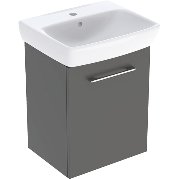 Geberit Selnova Square praustuvo mažiems vonios kambariams rinkinys su spintele, vienerių durų, 50cm, spalvų pasirinkimas 6 Geberit Selnova Square praustuvo mažiems vonios kambariams rinkinys su spintele, vienerių durų, 50cm, spalvų pasirinkimas 6