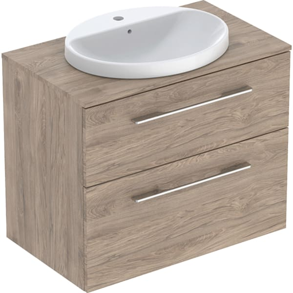 Geberit Selnova Square įleidžiamo praustuvo rinkinys su apatine spintele stalviršiu, dviejų stalčių, 79cm, spalvų pasirinkimas 8 Geberit Selnova Square įleidžiamo praustuvo rinkinys su apatine spintele stalviršiu, dviejų stalčių, 79cm, spalvų pasirinkimas 8