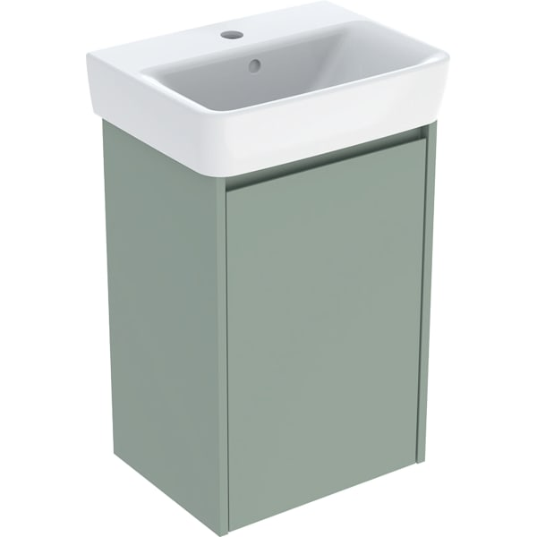 Geberit Selnova Square praustuvo mažoms patalpoms rinkinys su spintele, vienerių durų, 45cm, pasirenkama spalva 9