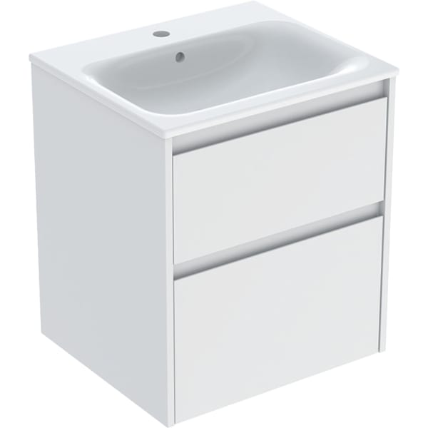 Geberit Selnova Square plonos konstrukcijos baldinio praustuvo rinkinys su apatine spintele, dviejų stalčių, 55cm, pasirenkama spalva 6
