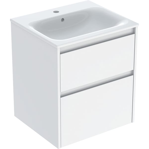 Geberit Selnova Square plonos konstrukcijos baldinio praustuvo rinkinys su apatine spintele, dviejų stalčių, 55cm, pasirenkama spalva 5