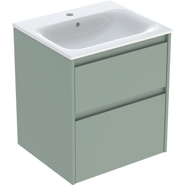 Geberit Selnova Square plonos konstrukcijos baldinio praustuvo rinkinys su apatine spintele, dviejų stalčių, 55cm, pasirenkama spalva 9