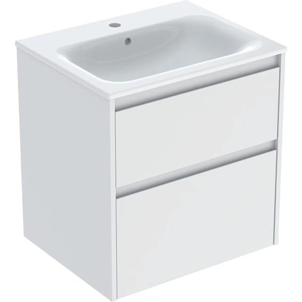 Geberit Selnova Square plonos konstrukcijos baldinio praustuvo rinkinys su apatine spintele, dviejų stalčių, 60cm, pasirenkama spalva 6