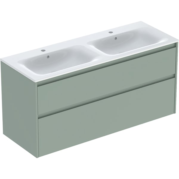 Geberit Selnova Square plonos konstrukcijos dvigubo baldinio praustuvo rinkinys su apatine spintele, dviejų stalčių, 130cm, pasirenkama spalva 9 Geberit Selnova Square plonos konstrukcijos dvigubo baldinio praustuvo rinkinys su apatine spintele, dviejų stalčių, 130cm, pasirenkama spalva 9