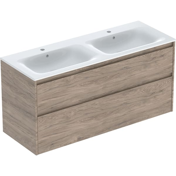 Geberit Selnova Square plonos konstrukcijos dvigubo baldinio praustuvo rinkinys su apatine spintele, dviejų stalčių, 130cm, pasirenkama spalva 11 Geberit Selnova Square plonos konstrukcijos dvigubo baldinio praustuvo rinkinys su apatine spintele, dviejų stalčių, 130cm, pasirenkama spalva 11