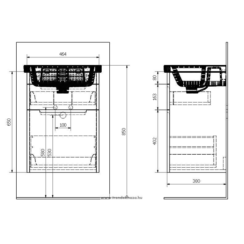 Vonios spintelė Sapho Ella su praustuvu 50/60/80 cm 9 Vonios spintelė Sapho Ella su praustuvu 50/60/80 cm 9