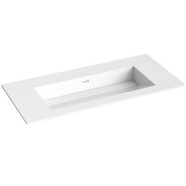 Kamė Corian praustuvas 100 cm, be skylės maišytuvui (matt white)