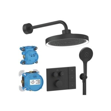 Ideal Standard CERATHERM NAVIGO SOLOS potinkinė termostatinė sistema, dušo galva su apšvietimu, 330mm 11