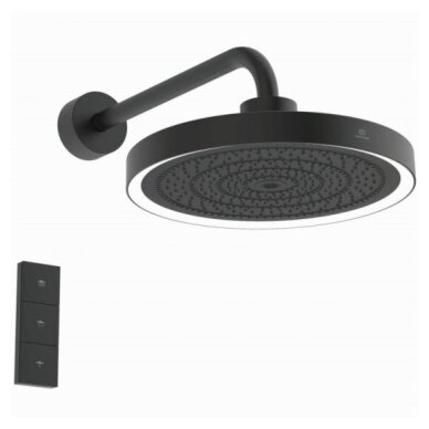 Ideal Standard CERATHERM NAVIGO SOLOS potinkinė termostatinė sistema, dušo galva su apšvietimu, 330mm 12