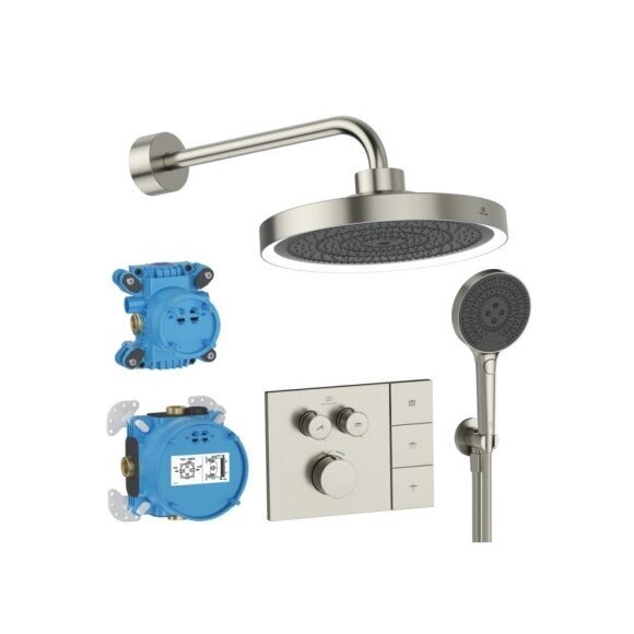 Ideal Standard CERATHERM NAVIGO SOLOS potinkinė termostatinė sistema, dušo galva su apšvietimu, 330mm 16