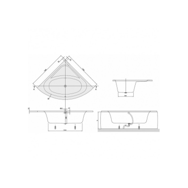 Akrilinė kampinė vonia Villeroy&Boch Loop&Friends Oval 140x140 Akrilinė kampinė vonia Villeroy&Boch Loop&Friends Oval 140x140