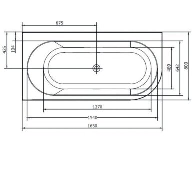 Akrilinė vonia Astra L 165x80 Akrilinė vonia Astra L 165x80