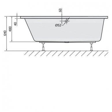 Akrilinė vonia Astra L 165x80 3