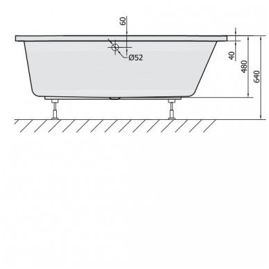 Akrilinė vonia Astra R 165x80 cm 5