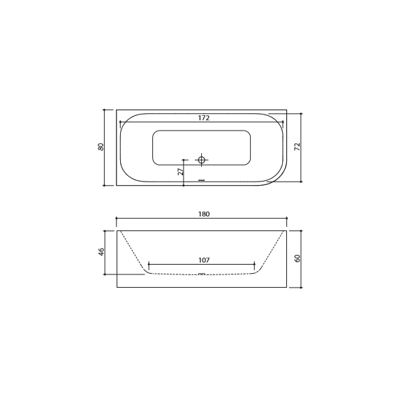 Akmens masės vonia Balteco LEON 180x80cm 3 Akmens masės vonia Balteco LEON 180x80cm 3