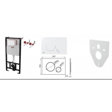 ALCADRAIN ir ROCA GAP Round rimless potinkinis WC komplektas