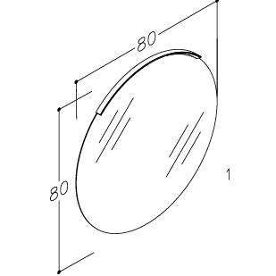 Apvalus veidrodis su aliuminiu šviestuvu RB ECO ROUND MOON 80 cm 2 Apvalus veidrodis su aliuminiu šviestuvu RB ECO ROUND MOON 80 cm 2