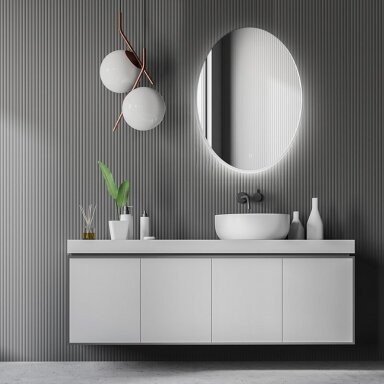 Ovalus veidrodis su LED apšvietimu CALAIS 55 x 75 cm Ovalus veidrodis su LED apšvietimu CALAIS 55 x 75 cm