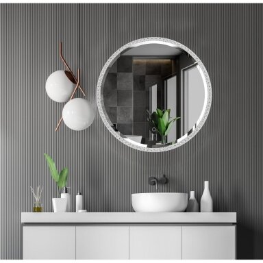 Apvalus veidrodis su LED apšvietimu RIO 60 cm Apvalus veidrodis su LED apšvietimu RIO 60 cm