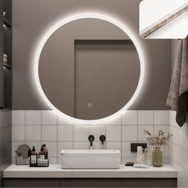Apvalus Veidrodis su LED apšvietimu Stuttgart 75cm Apvalus Veidrodis su LED apšvietimu Stuttgart 75cm